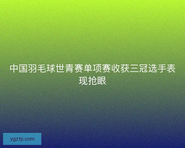 中国羽毛球世青赛单项赛收获三冠选手表现抢眼