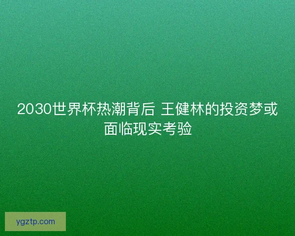 2030世界杯热潮背后 王健林的投资梦或面临现实考验